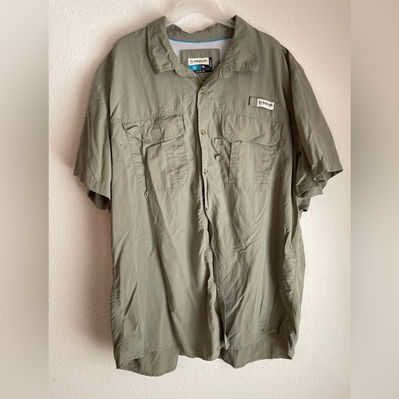 Magellan Outdoors Green Casual Button Down Shirt Short Sleeves size 3XL - Picture 1 of 6